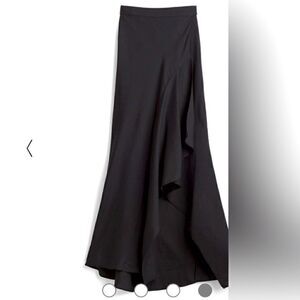 NWT 16 Black ruffle wrap skirt linen/rayon